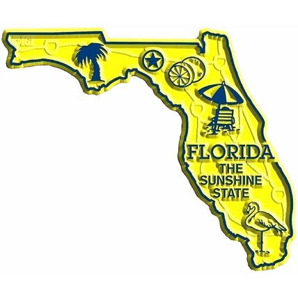 Florida State Map Fridge Magnet