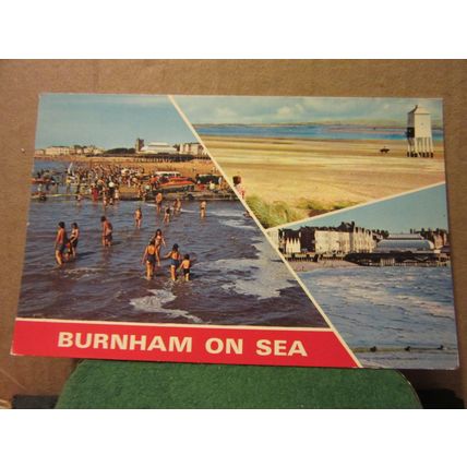 multiview, BURNHAM-ON-SEA, SOMERSET unused postcard by E T W Dennis =