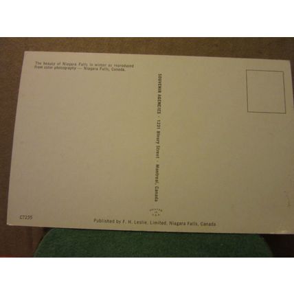 IN WINTER, NIAGARA FALLS, ONTARIO, CANADA unused postcard #