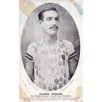Alfred Shrub Long Distance Runner Athletics Champion Old Postcard