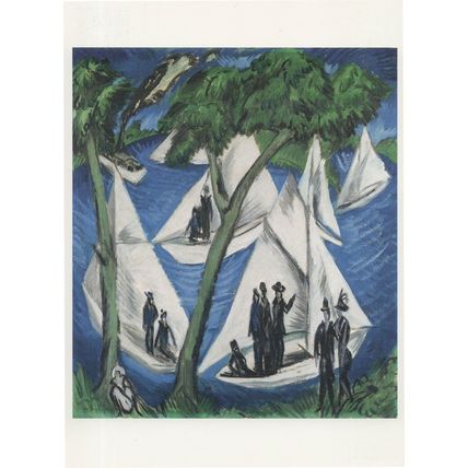 Ernst Ludwig Kirchner Sailboats Near Grunau WW1 Painting Postcard