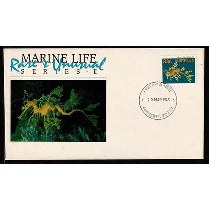 Australia 1985 Marine Life 33c Sea Dragon Stamp on First Day Cover FDC Fish