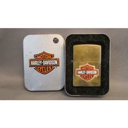 HARLEY DAVIDSON BRASS ZIPPO MOTORCYCLE LOGO LIGHTER 2001