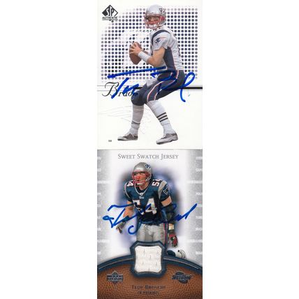 TOM BRADY & TEDY BRUSCHI JERSEY AUTOGRAPHED 2002/07 NEW ENGLAND PATRIOTS SBCHAMP