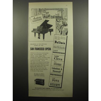 1955 Baldwin Piano Ad - Baldwin is the official piano of the San Francisco Opera