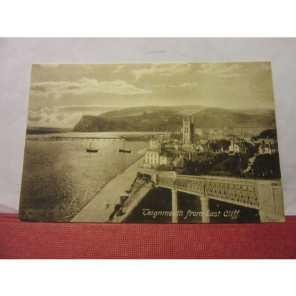 TEIGNMOUTH FROM EAST CLIFF, DEVON used antique postcard by F. Frith dated 1911 =