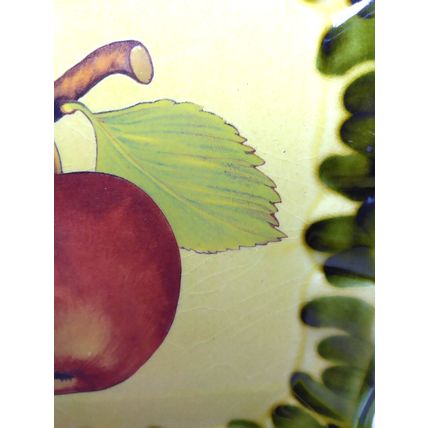 Pizzato 8" x 8" Square Dinner Plate Hand Made/Hand Painted In Italy Apple