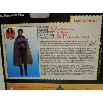 Han Solo Carbonite + Lando Calrissian Star Wars Power of The Force Kenner Figure