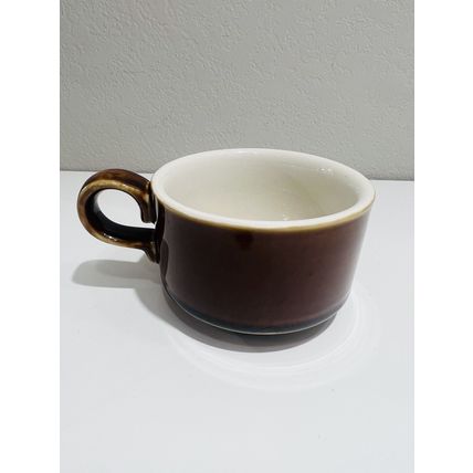 Hall Mug Pottery Soup Bowl Brown Handle Drinkware Vintage