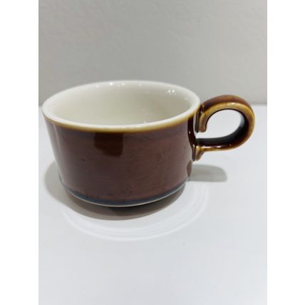 Hall Mug Pottery Soup Bowl Brown Handle Drinkware Vintage