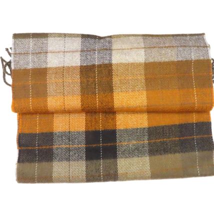 Mens Tradional Checked Scarf Brown, Black & Grey Super Soft Comes Boxed Gift