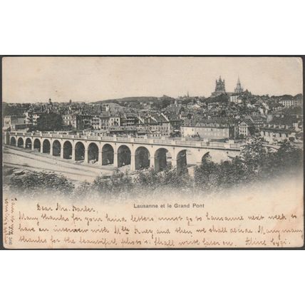 Lausanne et le Grand Pont, 1901 - Jullien Frères CPA