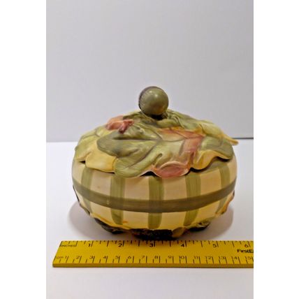 Indigo Gate for Silvestri Ceramic Fall Acorn & Leaf Oval Trinket Dish Autumn