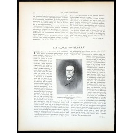 SIR FRANCIS POWELL 1893 Royal Scottish Society of Painters VICTORIAN PRINT