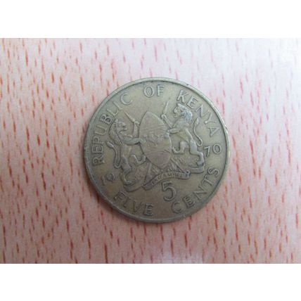 Kenya 1970 5 Cents Coin