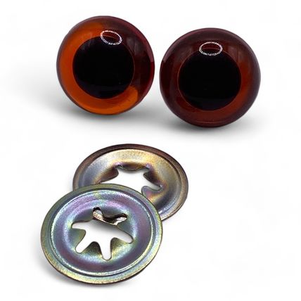 16.5mm Amber Eyes Teddy Bear Making Soft Toy Doll Animal Craft Metal Back EN-71