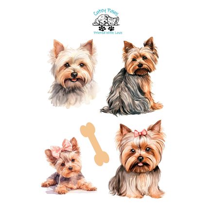 Yorkshire Terrier Stickers-Scrapbooking Journal &Crafting-Self Adhesive Stickers