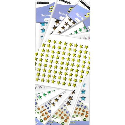 8mm Self Adhesive Pearls & Gems. Stars. Choice Of Colour. Crafts