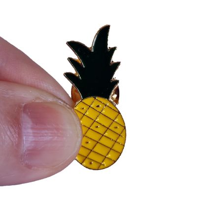 Pin Badge Pineapple Enamel Cartoon 1.3 cm X 3 cm Metal Butterfly Pin Lock BA229