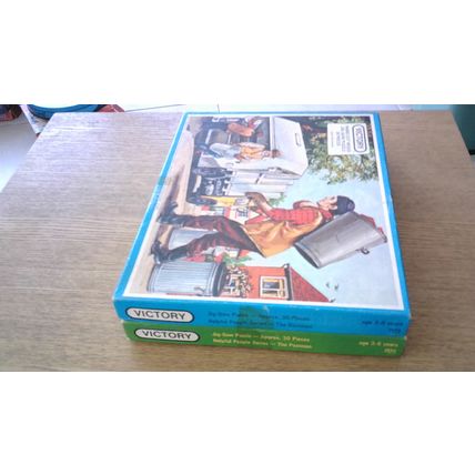 HELPFUL PEOPLE SERIES Wooden Jig-Saws (2 x 30 Piece Puzzles) VICTORY (1977)