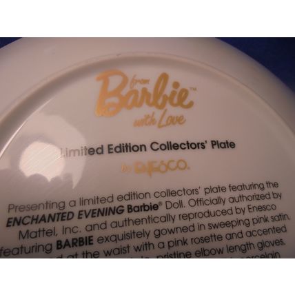 Limited Edition "ENCHANTED EVENING BARBIE" Collector Plate!! $18.00 Shipped!!
