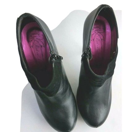 RED OR DEAD 100% Leather Black Shoes Ankle Boots 40 / 7 UK