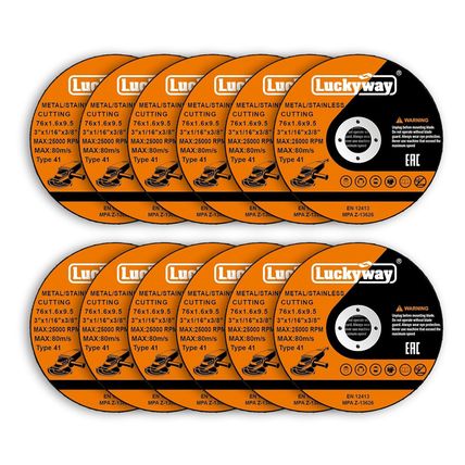 Luckyway Cut-Off Wheel, 3" X1/16 X3/8" Cutting Wheel, Metal & Stainless Steel Cu