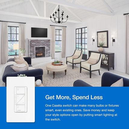 Lutron Caseta 3 Way Smart Dimmer Switch Kit, W/ Wireless 3 Way Pico Remote and B