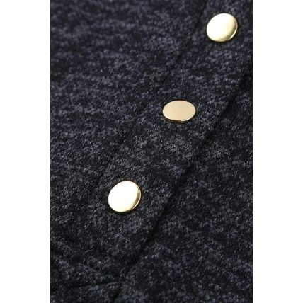 Black Heathered Print Button Snap Neck Pullover Hoodie
