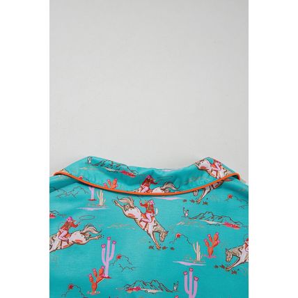 Aruba Blue Cowgirl Country Print Pajamas Set