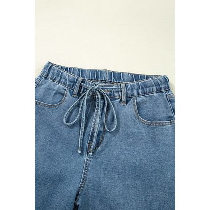 Dusk Blue Medium Wash Super Wide Leg Denim Pants