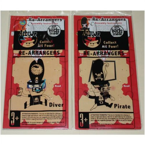 Arbys Re-Arrangers Complete Set of 4 Mint in Package
