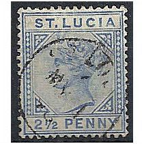 St Lucia 1886 SG33 2 1/2d Blue Fine Used .. .
