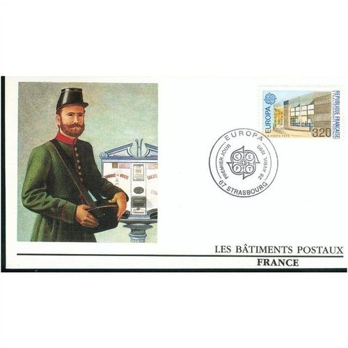 France FDC 1990 - SG 2978-2979 - Europa Post Office Buildings x 2 covers