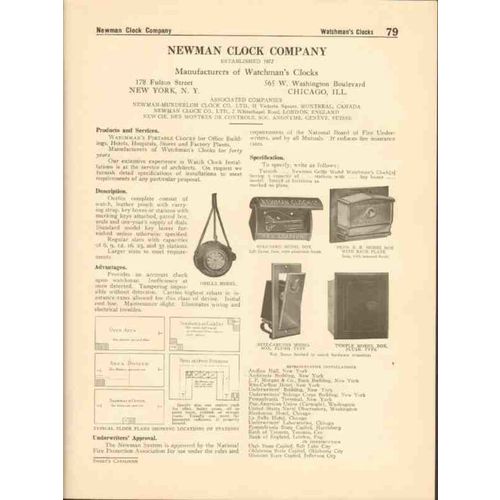 newman clock company 1916 watchman portable clocks vintage catalog