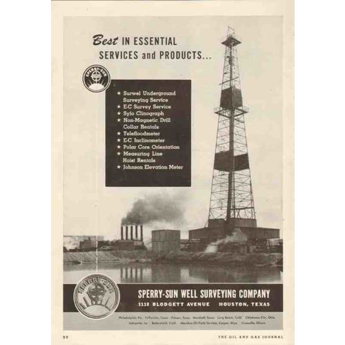 sperry-sun well surveying company 1950 services products vintage ad