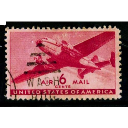USA 1941 SG A901 AIR 6c RED MAIL PLANE FINE USED #2
