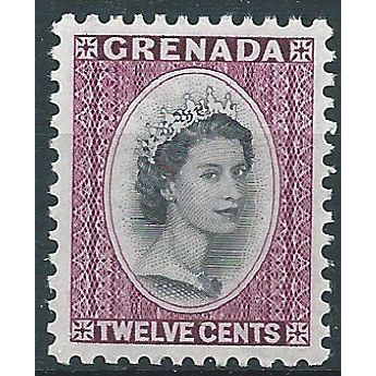 Grenada 1953 SG200 12c Black & Purple Mounted Mint....
