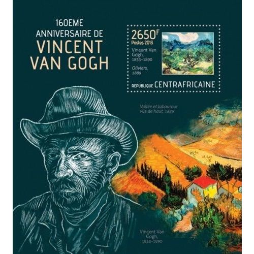 CENTRAL AFRICA 2013 SHEET MNH VINCENT VAN GOGH ART PAINTINGS ARTE PINTURAS 2A