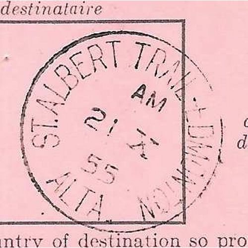 St. Albert Trail, Edmonton duplex, Alberta cancel, 1955, RF C