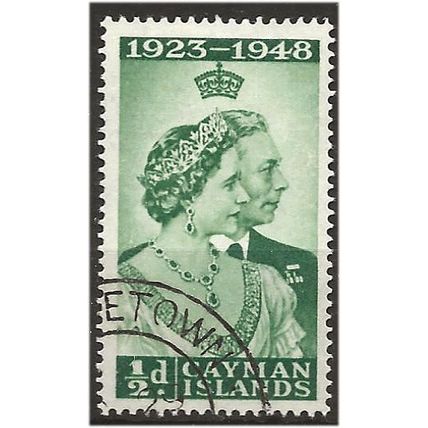 Cayman Islands 1948 SG129 1/2d Green Royal Silver Wedding Very Fine Used . .. .