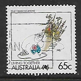 AUSTRALIA 1988 LIVING TOGETHER CARTOONS 65c TELECOMMUNICATIONS SG1129 FINE USED