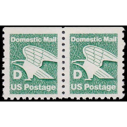 2113 22c D Eagle Fine MNH Dry Gum BPS Hor Pair Top V4696