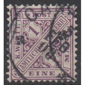 Mi: 212 used 1890 Wurttemberg Cat € 20