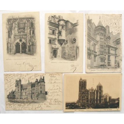5 vintage French postcards - Bourges