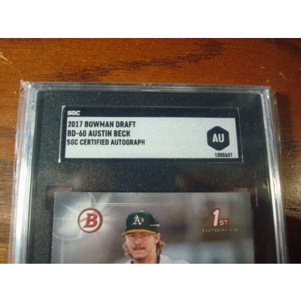 2017 Bowman Draft, Graded Certified Autograph, AUSTIN BECK, Athletics