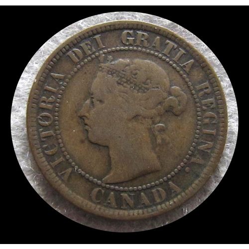 1888 Canada 1c Large Cent Bronze Circulated Penny Coin Queen Victoria #8
