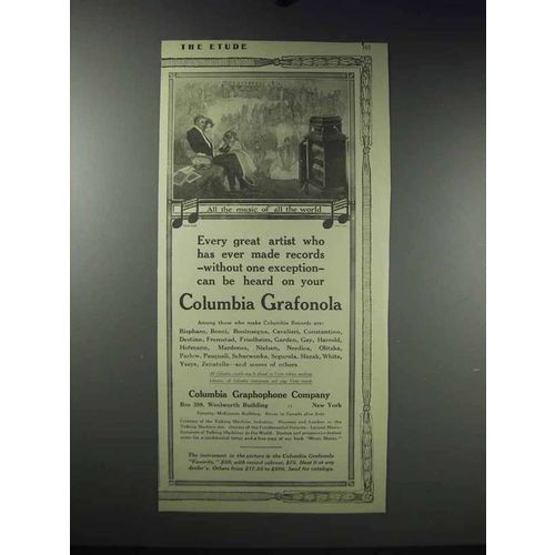 1913 Columbia Grafanola Ad - Every Great Artist