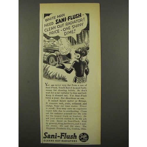 1940 Sani-Flush Cleaner Ad - White Man Need