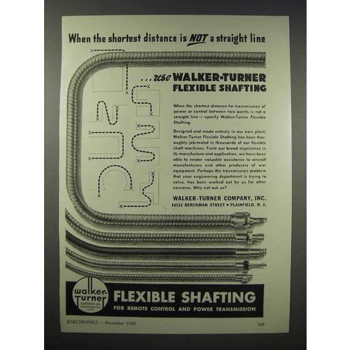 1943 Walker-Turner Flexible Shafting Ad - Shortest